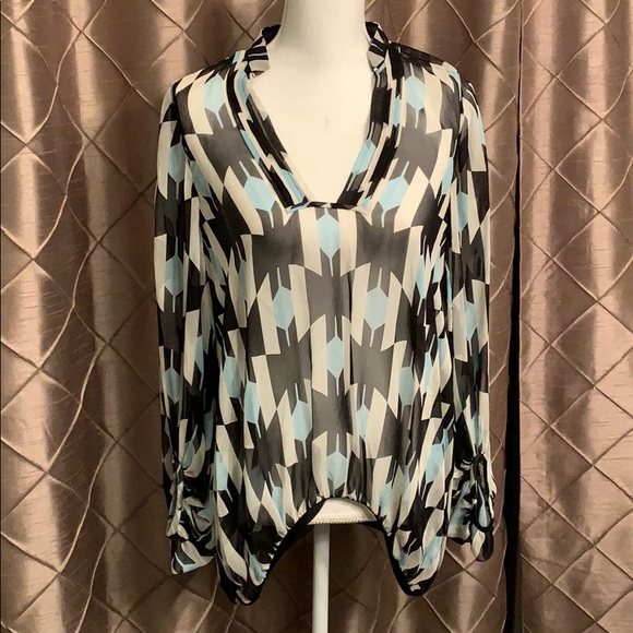 Diane von furstenburg patterned blouse 4 *sample - Picture 1 of 7